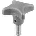 Kipp Palm Grip DIN6335 Tumbled, Form:L D=M08X40, D1=40, H=25, Grey Cast Iron, Comp:Stainless Steel K0147.608X40